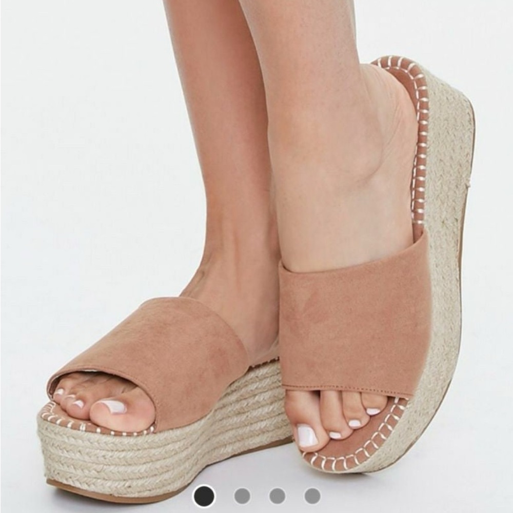 Forever 21 Beige Platform Espadrille Sandals